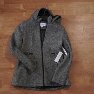 Liz Claiborne salt pepper tweed jacket